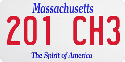 MA license plate 201CH3