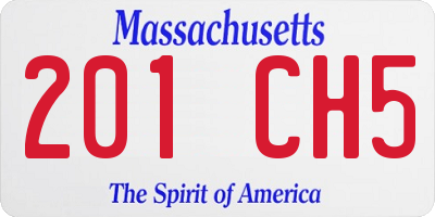 MA license plate 201CH5