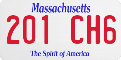 MA license plate 201CH6