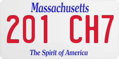MA license plate 201CH7