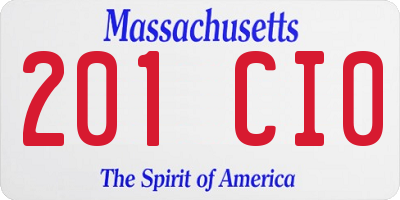 MA license plate 201CI0