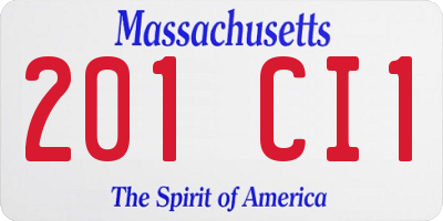 MA license plate 201CI1