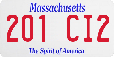 MA license plate 201CI2