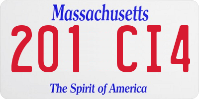 MA license plate 201CI4