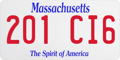 MA license plate 201CI6