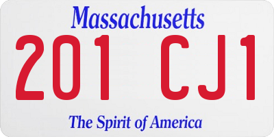 MA license plate 201CJ1