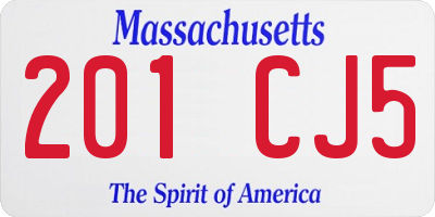 MA license plate 201CJ5