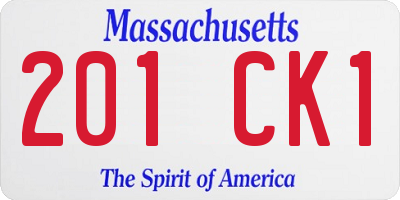 MA license plate 201CK1
