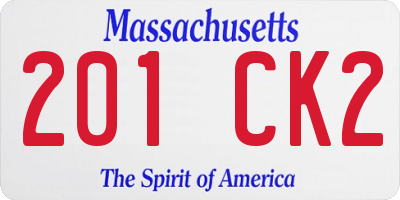 MA license plate 201CK2
