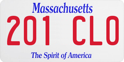 MA license plate 201CL0