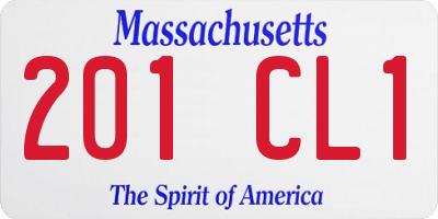 MA license plate 201CL1