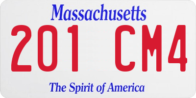 MA license plate 201CM4