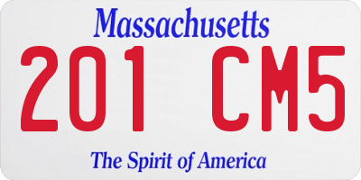 MA license plate 201CM5