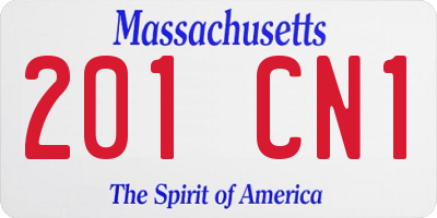 MA license plate 201CN1