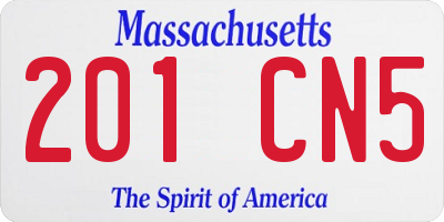 MA license plate 201CN5