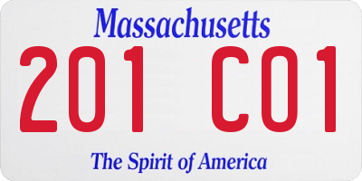 MA license plate 201CO1