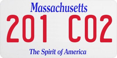 MA license plate 201CO2