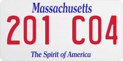 MA license plate 201CO4