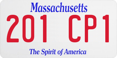 MA license plate 201CP1