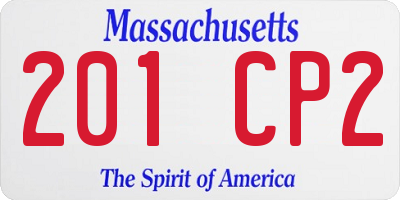 MA license plate 201CP2