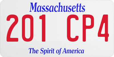 MA license plate 201CP4