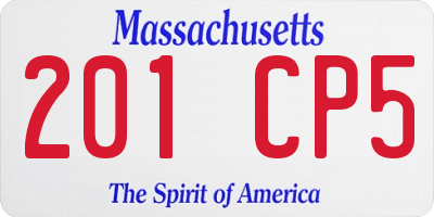 MA license plate 201CP5
