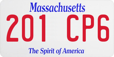 MA license plate 201CP6