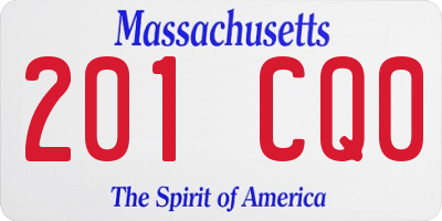 MA license plate 201CQ0