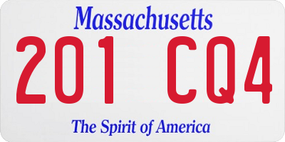 MA license plate 201CQ4
