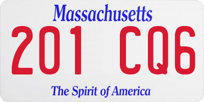 MA license plate 201CQ6