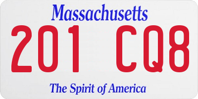MA license plate 201CQ8