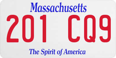 MA license plate 201CQ9