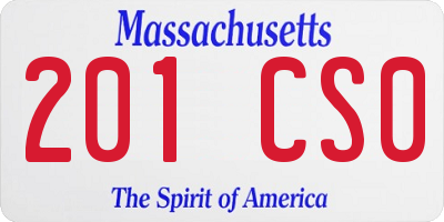 MA license plate 201CS0