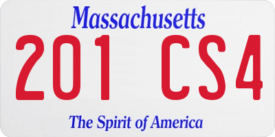 MA license plate 201CS4