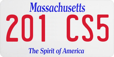 MA license plate 201CS5