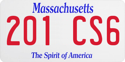 MA license plate 201CS6
