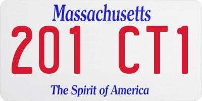 MA license plate 201CT1
