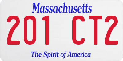 MA license plate 201CT2