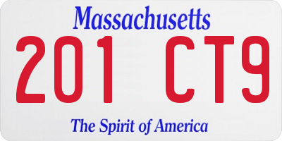 MA license plate 201CT9