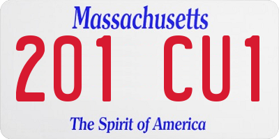MA license plate 201CU1