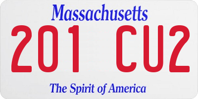 MA license plate 201CU2