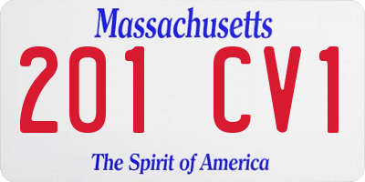 MA license plate 201CV1