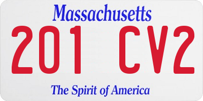 MA license plate 201CV2