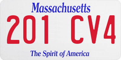 MA license plate 201CV4