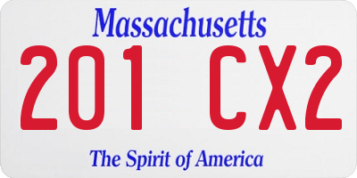 MA license plate 201CX2