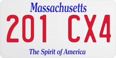 MA license plate 201CX4
