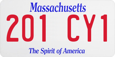MA license plate 201CY1