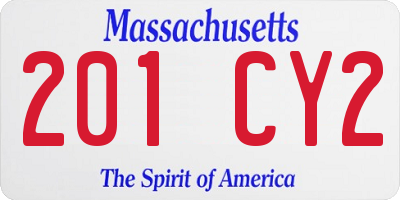 MA license plate 201CY2