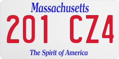 MA license plate 201CZ4