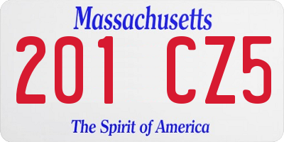 MA license plate 201CZ5
